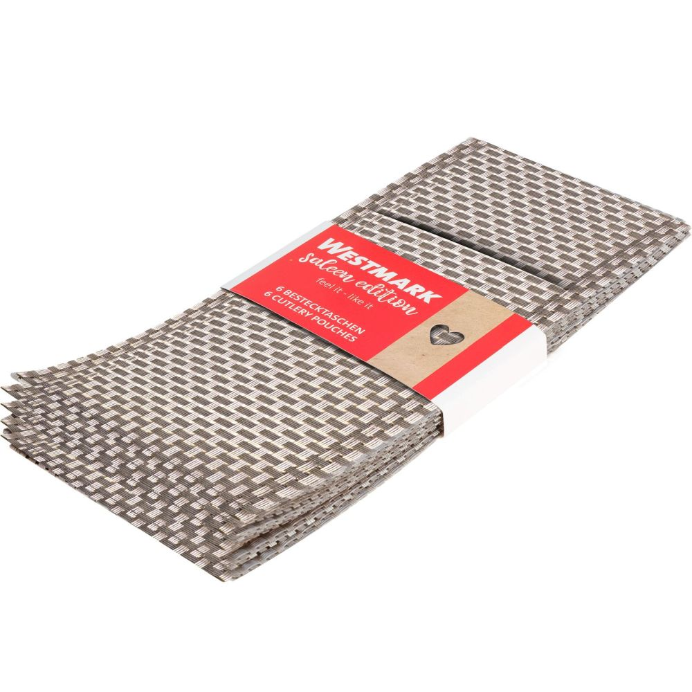 Westmark 6 Bestecktaschen »Elegance«, 24 x 9 cm, grau/silber