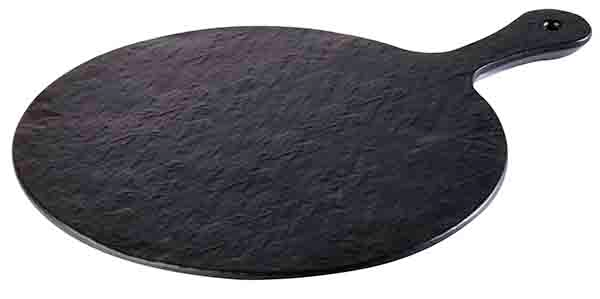 Tablett -SLATE-ROCK- Ø 30 cm, H: 1,5 cm , Schwarz