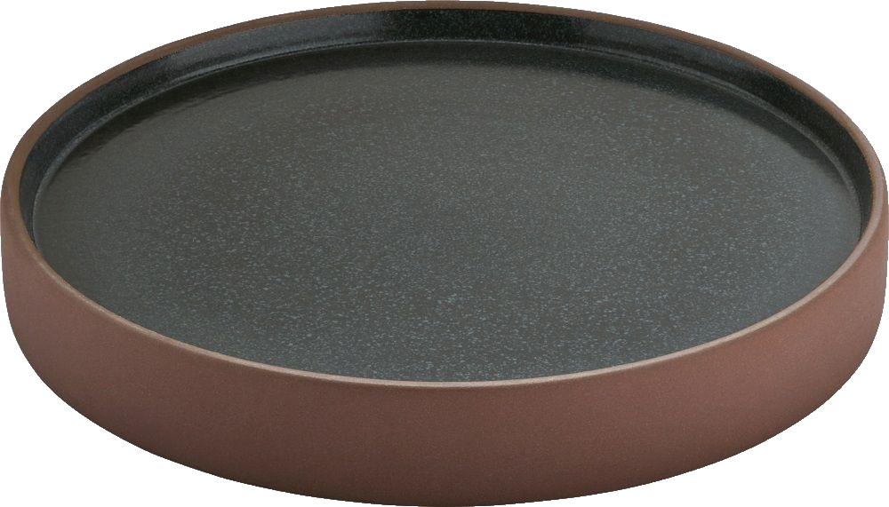PLAYGROUND Teller flach/halbtief 21cm - 2in1  braun/schwarz brown/black