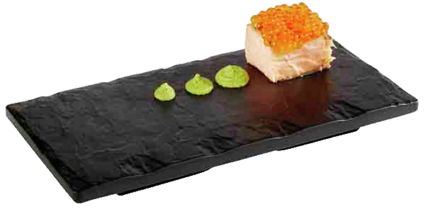 Tablett -SLATE-ROCK- 20 x 10 cm, H: 2 cm , Schwarz