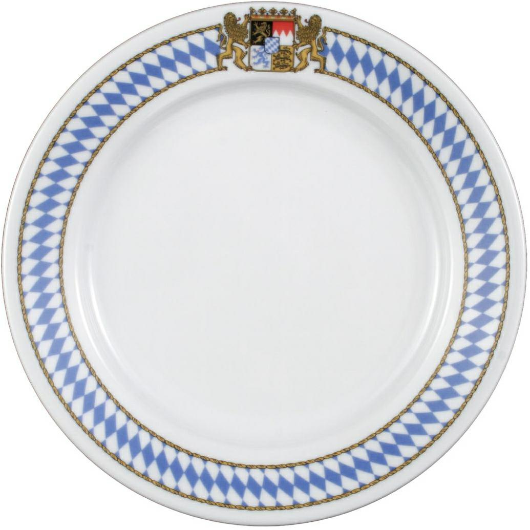 Seltmann Teller flach 21 cm Fahne -1/2 Dick- rund klassisch - Dekor: 27110 - Bayern