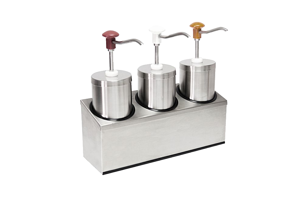 Schneider Druckknopf-Dosierspender rund 3 x 2,25 l / 442 x 147 x 378 mm