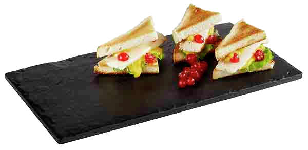 Tablett -SLATE-ROCK- 30 x 15 cm, H: 2 cm , Schwarz