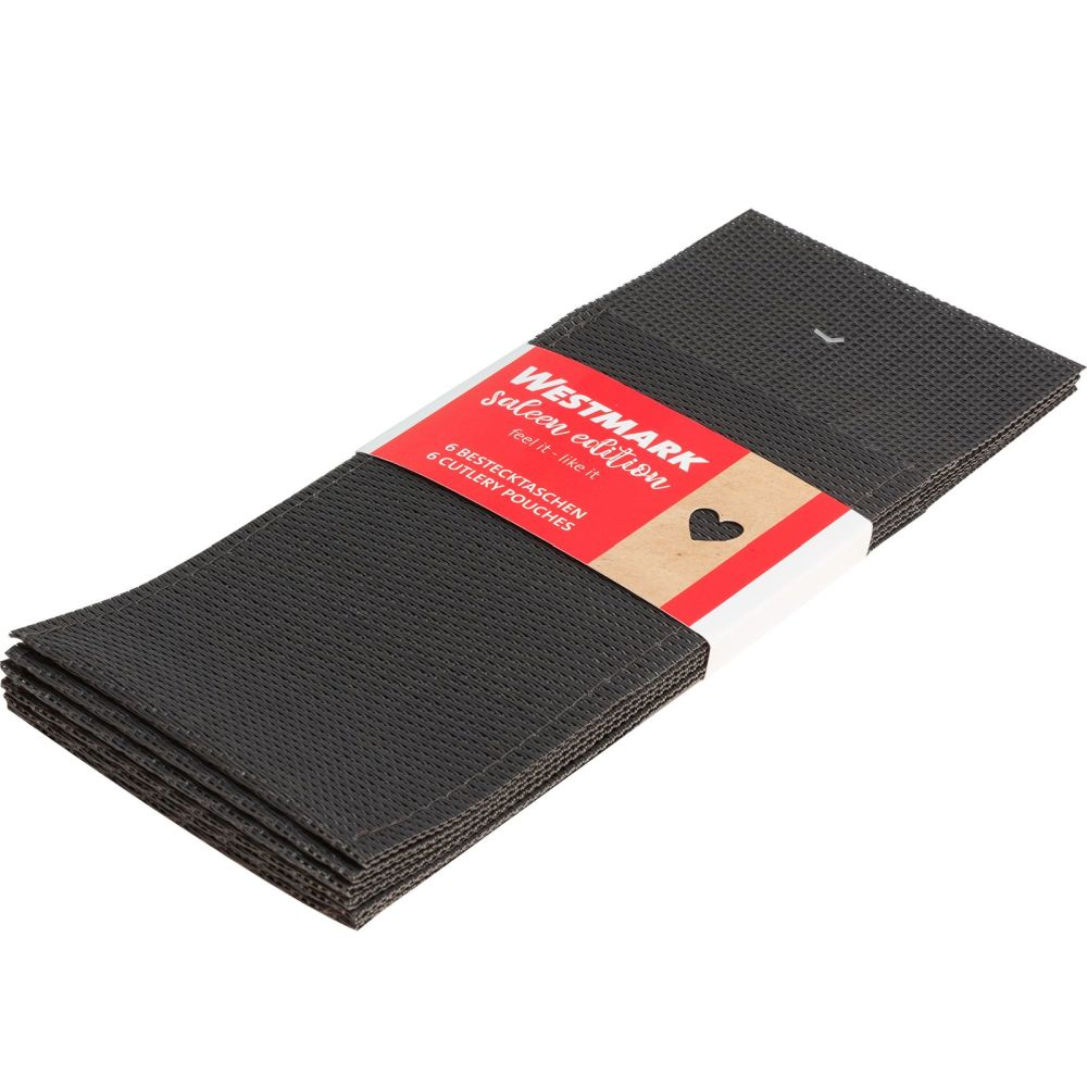 Westmark 6 Bestecktaschen »Home«, 24 x 9 cm, anthrazit