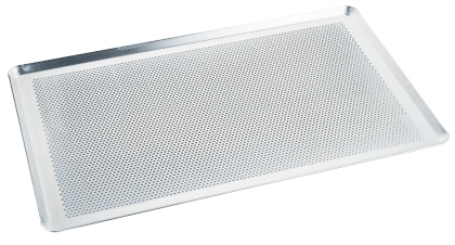 Backblech, perforiert GN 1/1 mit schräg  zulaufendem Rand aus Aluminium