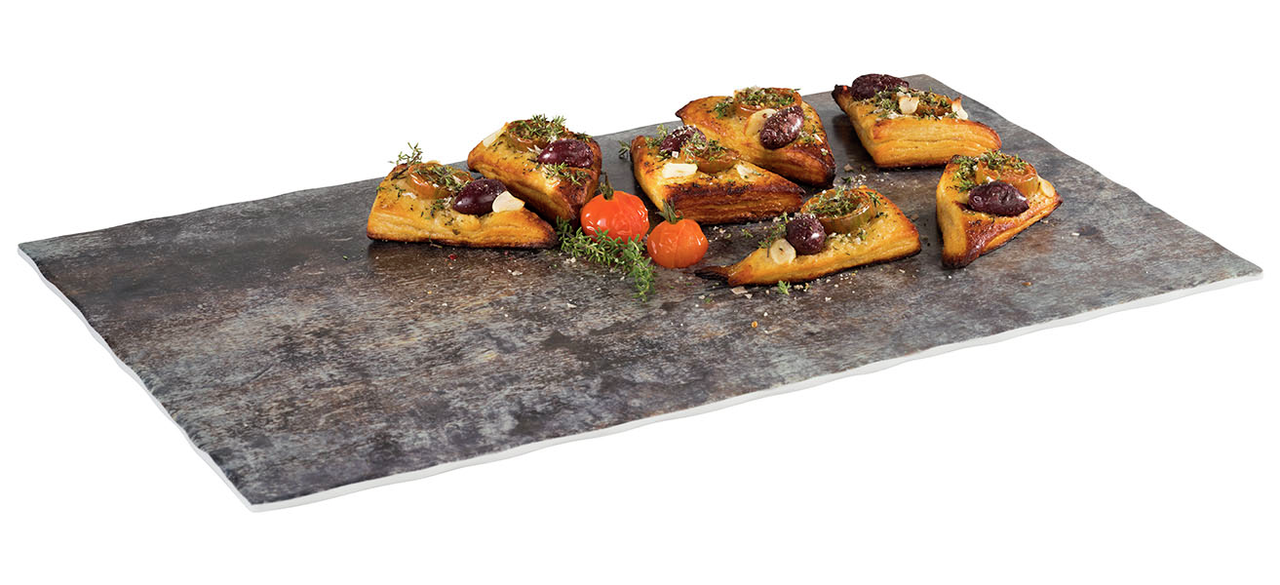 GN 1/1 Tablett -ROCKFACE- 53 x 32,5 cm, H: 1,5 cm , Grau