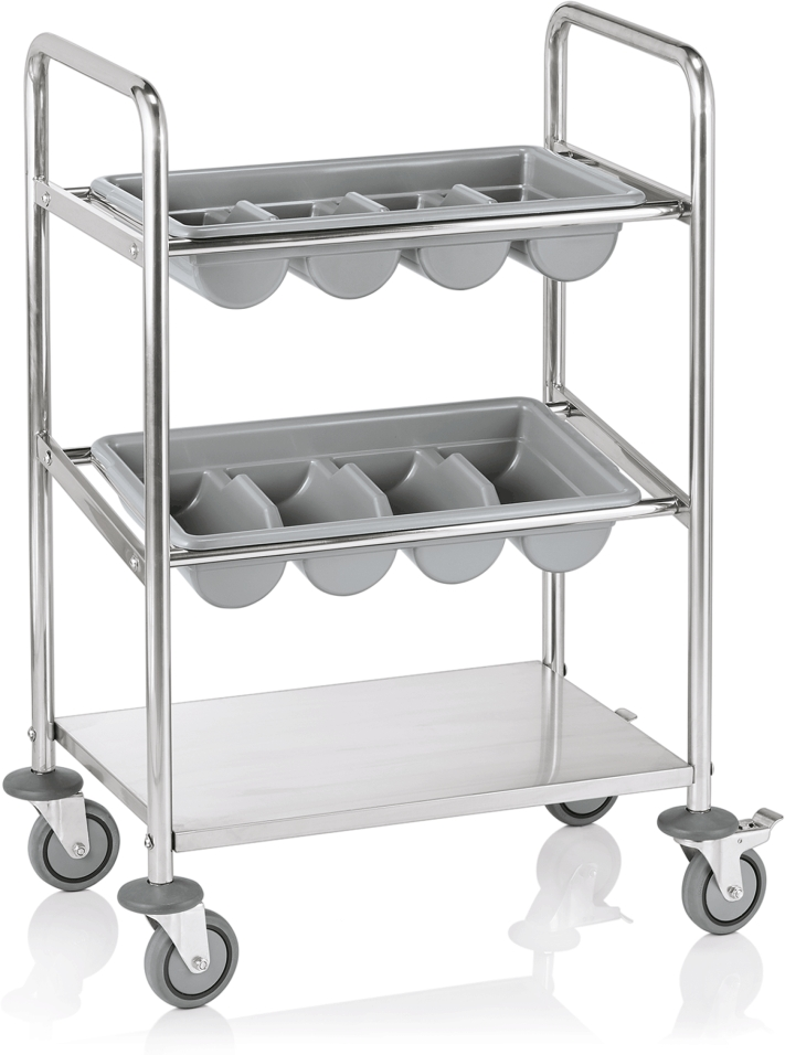 Besteckwagen, 62 x 40 x 94,5 cm, Chromnickelstahl