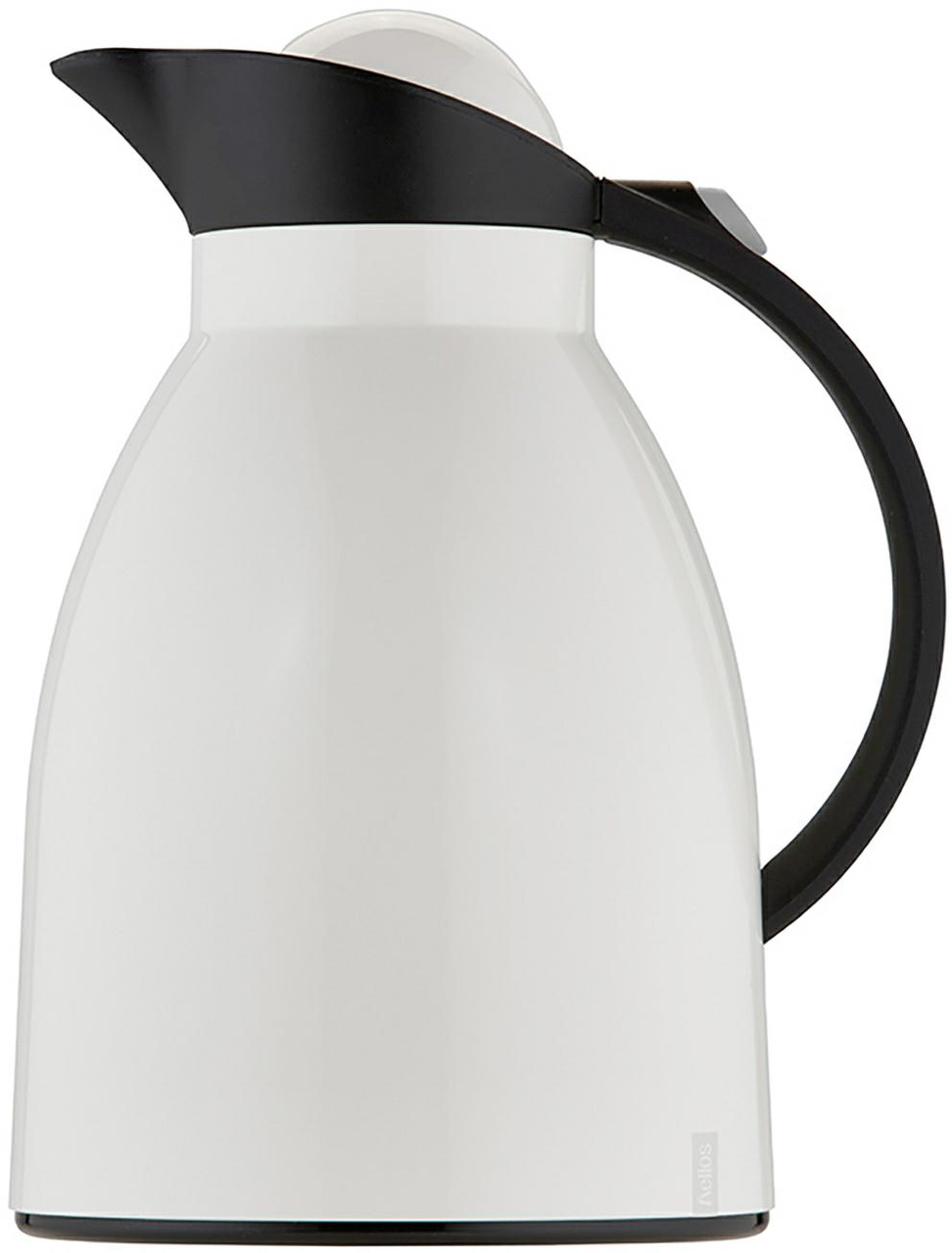 Isolierkanne 1,0 l weiß/schwarz - Helios Hawaii Push -