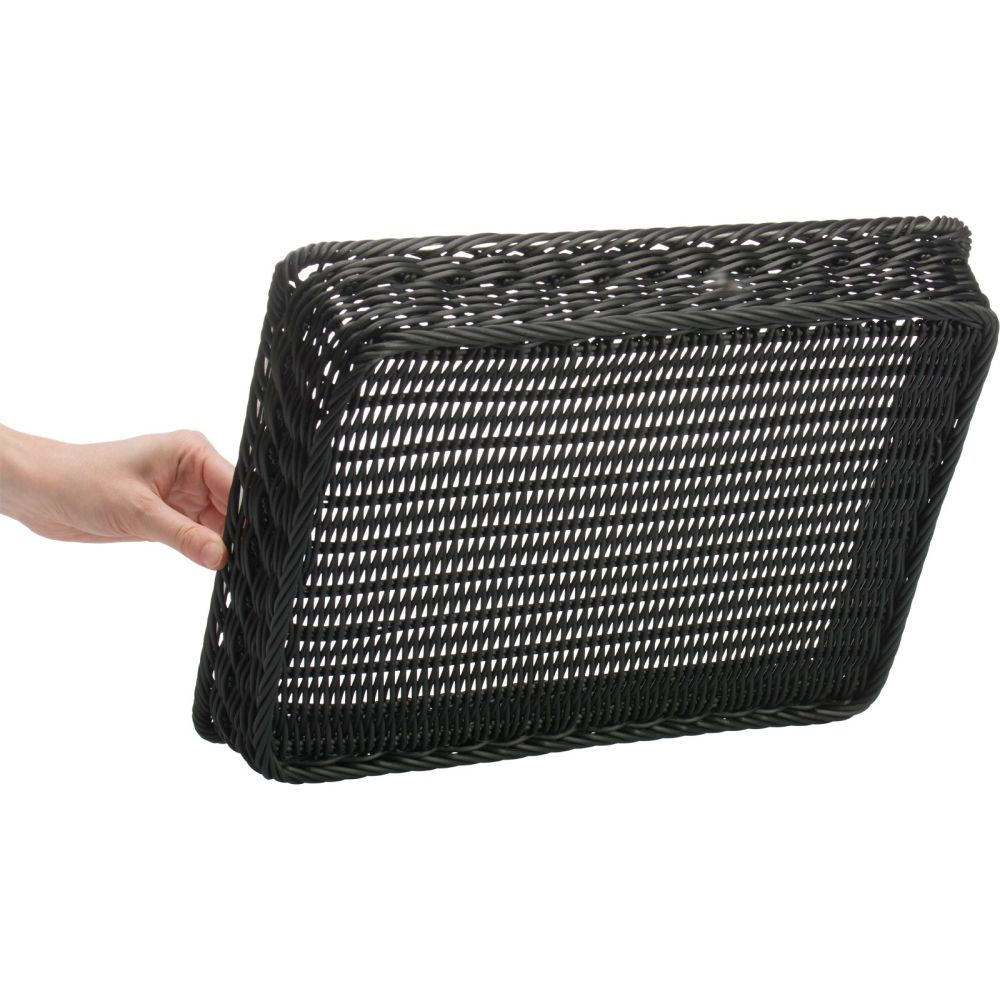 Westmark Korb rechteckig mit Metallrahmen, 40 x 30 x 7cm, schwarz