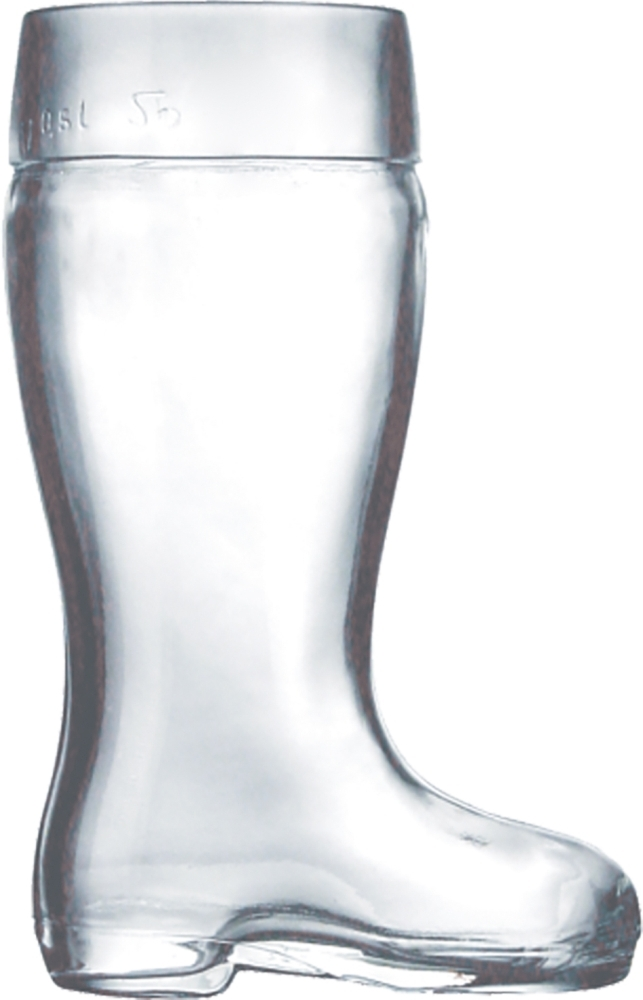Bierstiefel Pressglas 62,8cl; 0,5l /-/ *