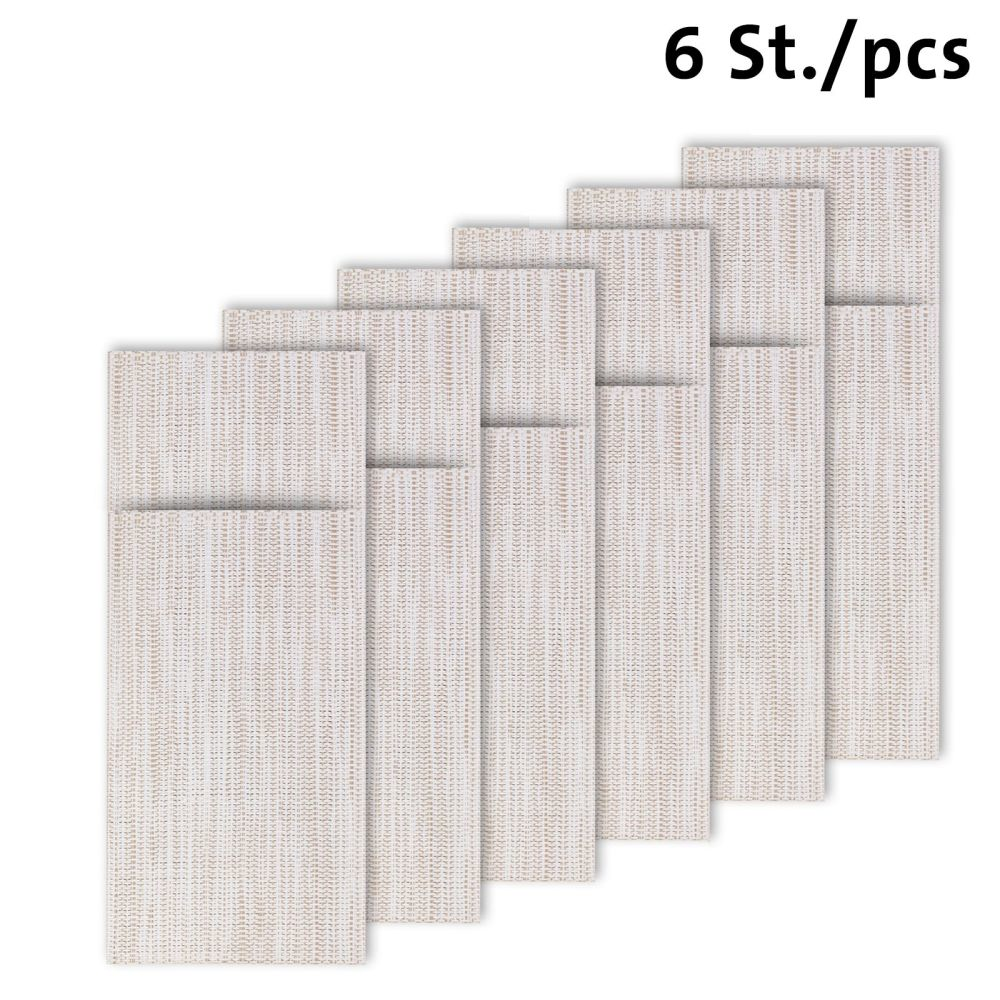 Westmark 6 Bestecktaschen »Uni«, 24 x 9 cm, beige/weiss meliert