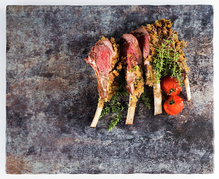 GN 1/2 Tablett -ROCKFACE- 32,5 x 26,5 cm, H: 1,5 cm , Grau