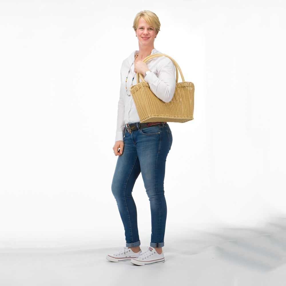 Westmark Tasche eckig, 2 Bügel, 44 x 21 x 27 cm, hellbeige