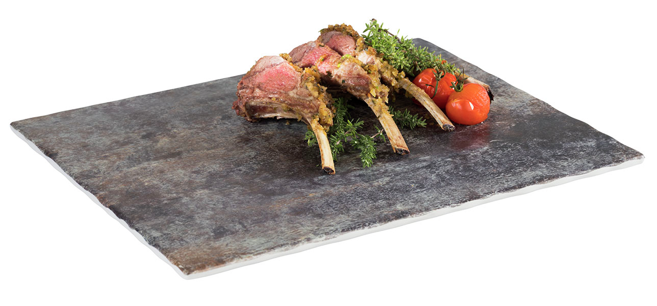 GN 1/2 Tablett -ROCKFACE- 32,5 x 26,5 cm, H: 1,5 cm , Grau