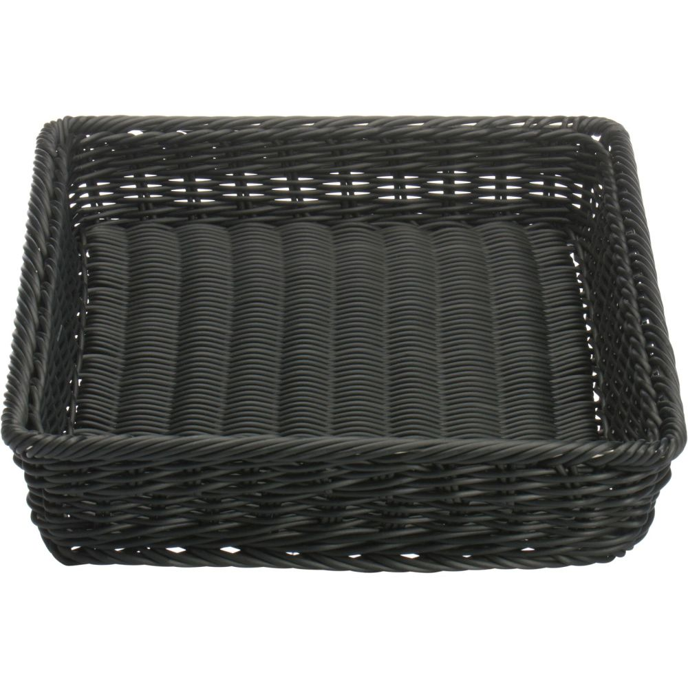 Westmark Korb rechteckig mit Metallrahmen, 40 x 30 x 7cm, schwarz