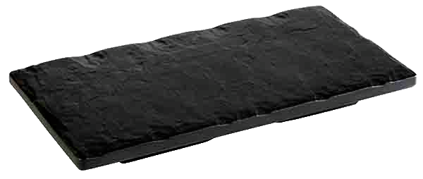Tablett -SLATE-ROCK- 20 x 10 cm, H: 2 cm , Schwarz