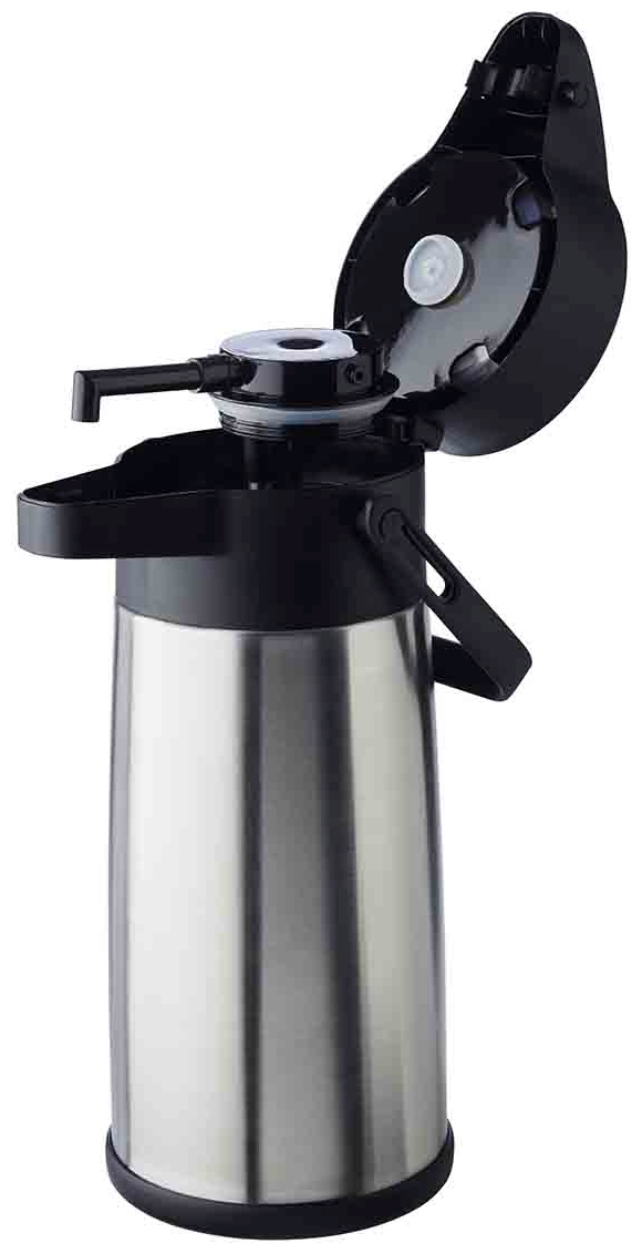 Pump-Isolierkanne -BUDGET- Ø 13,5 cm, H: 32,5 cm , Schwarz