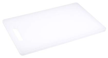 Schneidbrett, weiß 30 x 20 cm 1 cm stark mit  Griffloch, ohne Füßchen