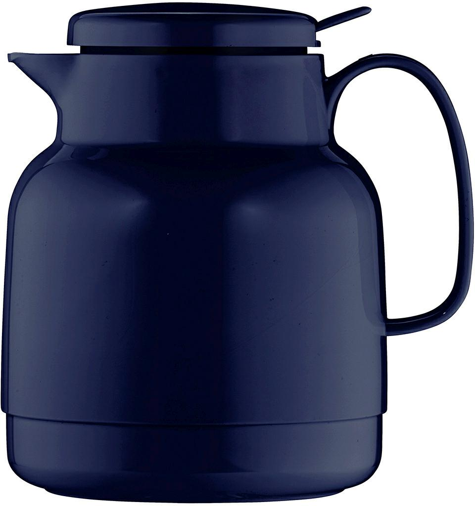 Isolierkanne 1,0 l dunkelblau m. Druckt.