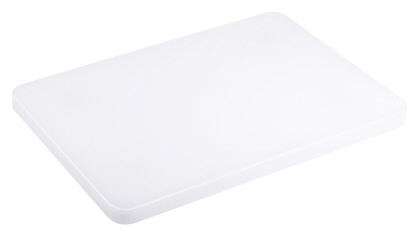 Schneidbrett, weiß 35 c 25 cm 2 cm stark ohne  Griffloch, mit Füßchen